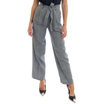 PINKO Black Wool Blend Prince of Wales Trousers - IT48 | XL