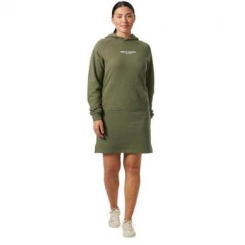 Helly Hansen W Core Hoodie Dress - Vestido de sudadera con capucha para mujer, tejido técnico, diseño cómodo, manga larga, ajuste regular, ideal para actividades al aire libre y uso diario