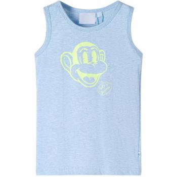 Camiseta de tirantes infantil azul suave mélange 140