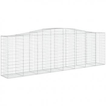 Cestas de gaviones 25 uds forma de arco hierro 400x50x120/140cm Plateado
