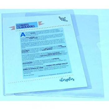 Iberplas Caja 30 dossier Formato Folio l c/uñero PVC Cristal 300 micras