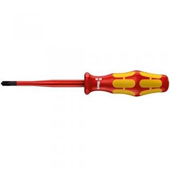 Wera Kraftform Plus 165ISS VDE Insulated Pozi Slot Screwdriver PZ1 / Slotted 80mm