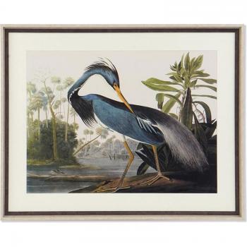Cuadro Decorativo Pájaro Oriental en MDF y Cristal (88 x 3,5 x 70 cm)