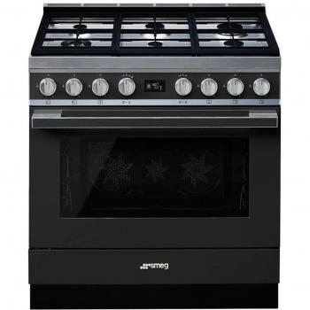 Smeg CPF9GMAN1 Cocina Gas Natural Antracita 6 Fuegos Horno Eléctrico