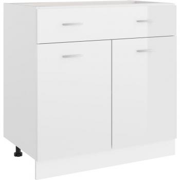 Gabinete de cocina blanco brillante de aglomerado 80x46x81,5 cm