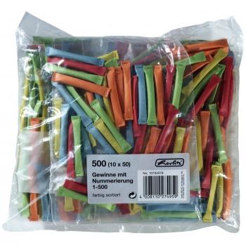 Herlitz 10733376 - Papeles para rifas numerados del 1 al 500, Multi, Color