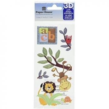 Papel House Productions bebé Animales 3D Puffy Pegatinas, Multicolor, 20.7 x 7.9 x 0.3 cm