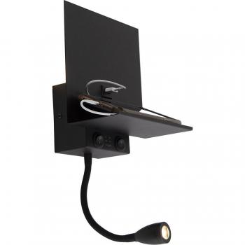 Aplique inteligente negro con USB y brazo flexible WiFi G9 - Flero