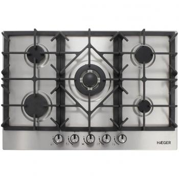 Placa de gas Haeger PG-5GI.006A con 5 zonas de cocción y quemador Wok
