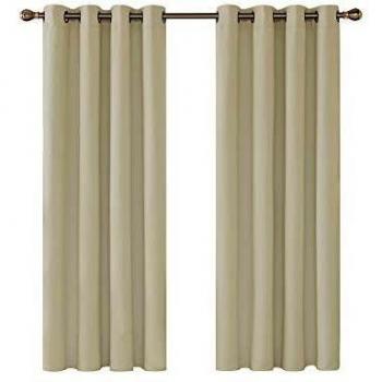 Deconovo Cortinas Salón Modernas Opacas Dormitorio Decoración Ventanas para Habitacion con Ojales 2 Piezas 117x160cm Beige Oscuro