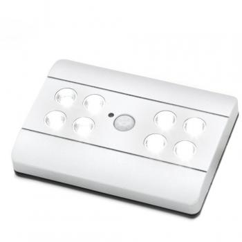 Lámpara LED bajo mueble Lero con sensor de movimiento, 8 luces, color titanio