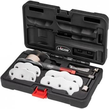 Juego de herramientas hidráulicas Vigor para retorno de pistón de freno - 8 piezas, capacidad 2.0T, color negro