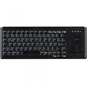 Teclado Industrial Activo AK-4400-T USB QWERTZ Alemán Ultrafino con Trackball Negro