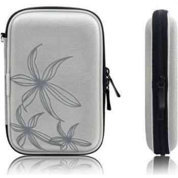 Xcessor Protectron T4 2.5 Funda Carcasa HDD de Disco Duro Portátil. Bolsa de Protección Con Textura De La Flor. Gris/Plata.