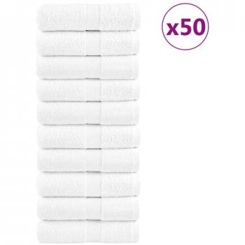 Toallas de invitados 50 unidades algodón 100% blanco 30x50 cm 600 gsm