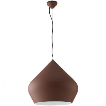 Lámpara colgante Tholos Corten 45-201 Cm, tipo domo, color Corten y blanco, casquillo E27