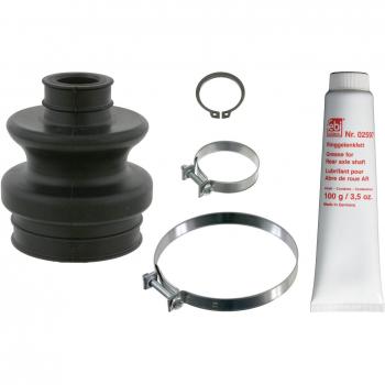 Juego de fuelles, árbol de transmisión FEBI BILSTEIN 14087 - Fuelle de eje, goma, para vehículos con tracción delantera y trasera, incluye abrazaderas, resistencia a la abrasión y al calor,