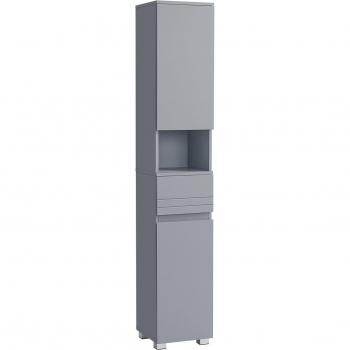 SONGMICS Vasagle Mueble de Baño con Cajón y Estantería, Unidad de Almacenamiento con Compartimientos y Estantes Regulables, Disponible en Blanco o Gris