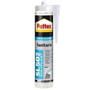 Pattex Silicona Ácida SL 502, sellado de sector sanitario, transparente, 300ml