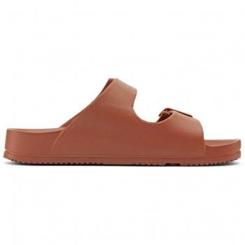 Chanclas Mujer Duuo Bio Eva - Sandalias planas de color marrón con doble hebilla