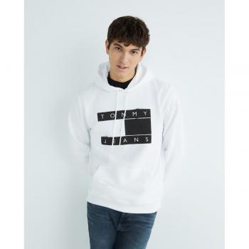 Sudadera Tommy Hilfiger Hombre Blanca con Capucha Ajustable