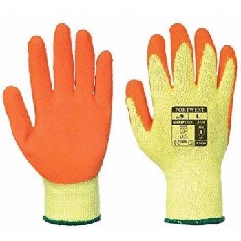 Guante Clásico de Agarre Portwest - Látex Naranja Talla S (Pack de 12)