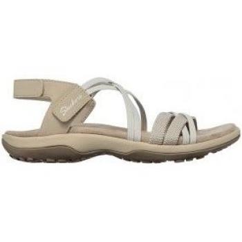 Sandalias Skechers Reggae Slim beige para mujer con diseño elegante y confortable