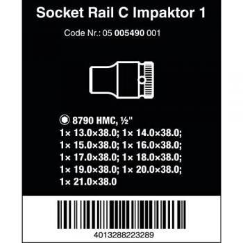 Juego de vasos de llave Zyklop 1/2 Socket Rail C Impaktor 1 - Wera