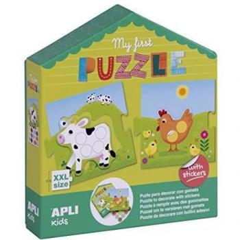 APLI Kids- My First Puzle con Gomets, Multicolor