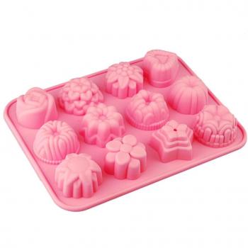 YiGo 12 moldes de silicona para magdalenas, color rosa