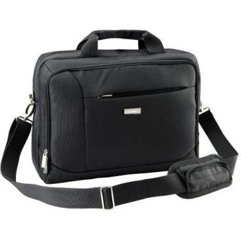 Duronic LB10 /15 - Maletín Pequeño para Tabletas/iPads/Portadocumentos/Ordenadores portátiles de hasta 15 pulgadas - Maletín negro con correas de hombro