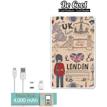 Becool® - Batería Externa Power Bank 4000 mah + Gratis 1 cable USB-MicroUsb