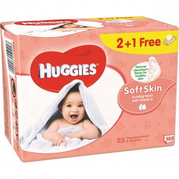 Toallitas Húmedas para Bebé Huggies Soft Skin, Paquete de 3 Unidades