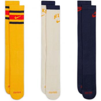 Pack de 3 pares de calcetines Everyday Plus Nike, Unisex, Cushioned Crew, color Oro, talla 42-46