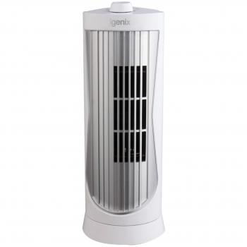 Ventilador de Torre Mini Oscilante Igenix 12 Pulgadas con 2 Velocidades - Blanco y Plata