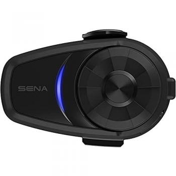 Sena 10S-02 Intercomunicador Bluetooth para motocicletas de 4 canales, alcance de 1600 m en color negro