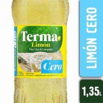 Terma Limón Cero 1.35 LT - Bebida sin azúcar, sabor a limón, presentación en botella de 1350 cc, paquete de 12 unidades