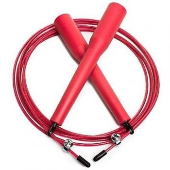 #DoYourFitness Cuerda de Alta Velocidad «Speedy» / Comba de Gran Velocidad para Saltar/Articulación esférica de 360º con Cable metálico Ajustable/Rojo