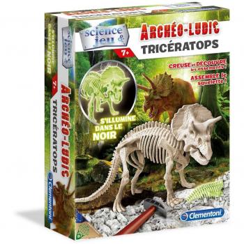 Kit Científico Arqueológico Triceratops Fosforescente Clementoni