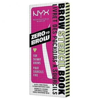 Zero To Brow Stencil Book - Plantillas de Cejas Gruesas (4 Ud) - NYX Professional Makeup, incluye plantillas redondeadas, rectas, curvas y largas para un efecto personalizado