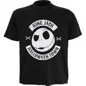Nightmare Before Christmas Jack Crest Unisex Black T-Shirt - Small - 100% Cotton