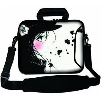 12 Pulgadas Bolso de hombro con diseño, Funda con Bandolera en Neopreno para Ordenador Portátil