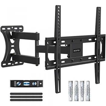 Amazon Brand - Eono Soporte TV Pared Giratorio y Inclinable para la Mayoría de 26–55 Pulgadas LED, LCD, y OLED Televisores hasta VESA 400x400mm y 27kg, con Tacos Fischer, Brazo TV PL2432