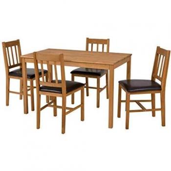 vidaXL Roble Set Comedor 5 Piezas Madera Mesa Silla Mueble Mobiliario Cocina