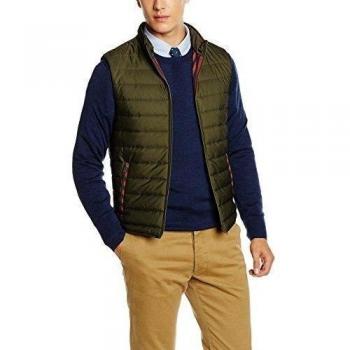 ELGANSO Acolchado Horizontal, Chaleco para Hombre, Verde Militar, L