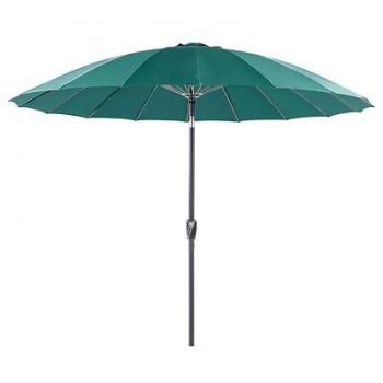 Sombrilla de Jardín Moderna Verde Esmeralda 255 cm con Poste de Aluminio y Mecanismo de Manivela Inclinable Resistente a UV