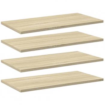Estante estantería 4 uds contrachapada roble Sonoma 60x30x1,5cm