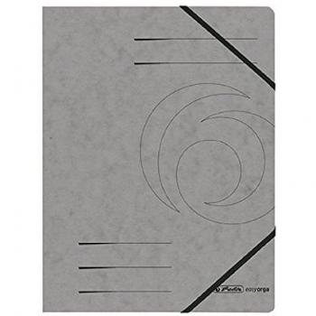 Carpeta Esquinera A4 con Goma, Cartón Gris Oscuro - Herlitz Easyorga