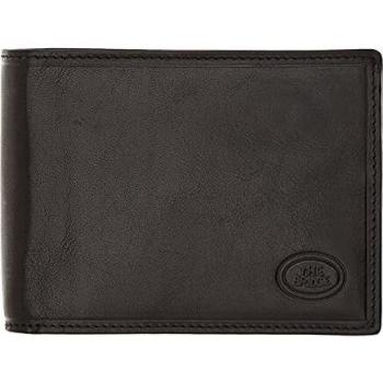 The Bridge Story Men's Wallet - Black Leather with 8 Compartments and Coin Pocket