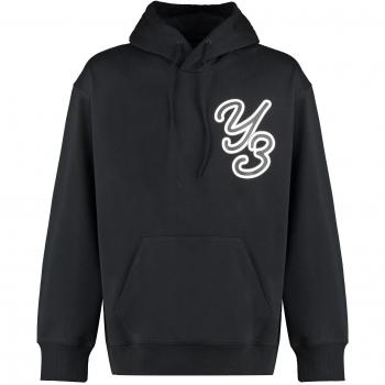 Y-3 Men's Cotton Hoodie in Black | Size Large | IT7523 Color black